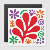 Bold Abstract Magnetic Card Floral Matisse Style (Front/Back)