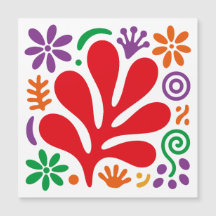 Bold Abstract Magnetic Card Floral Matisse Style