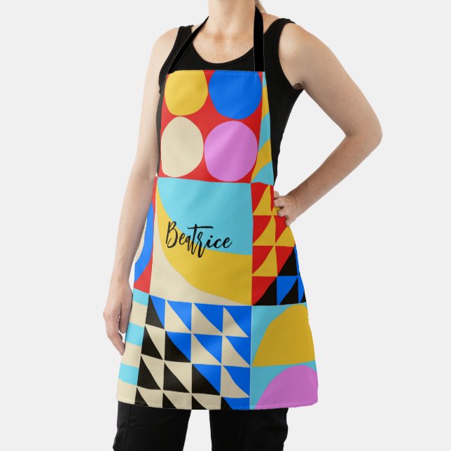 Bold Abstract Modern Geometric Customized Apron (Insitu)