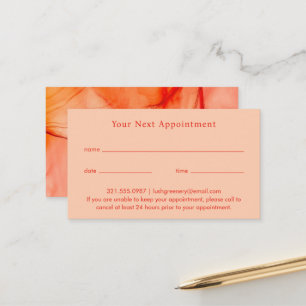 Bold Abstract Orange Modern Appointment Card