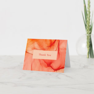 Bold Abstract Orange Modern Business Letterpress Thank You Card
