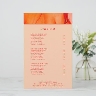 Bold Abstract Orange Modern Business Price List