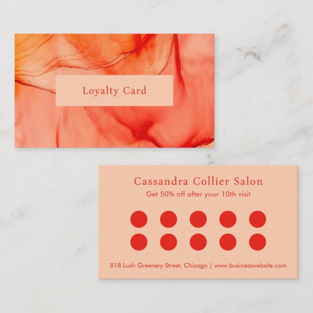 Bold Abstract Orange Modern Loyalty Card (Front/Back)