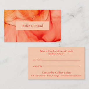 Bold Abstract Orange Modern Referral Card