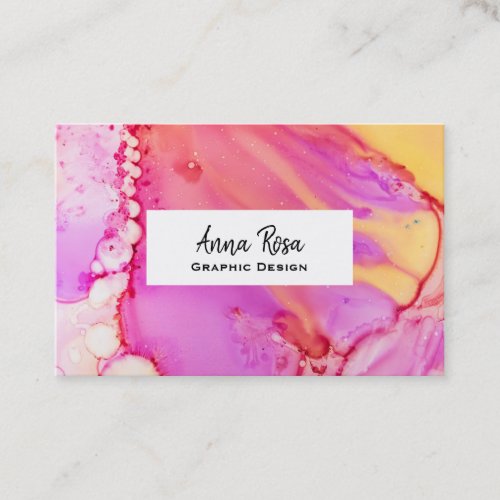 *~* Bold Abstract Organic Marble Watercolor Business Card