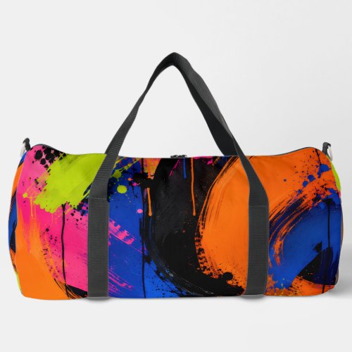 Bold Abstract Paint Splash Duffle Bag