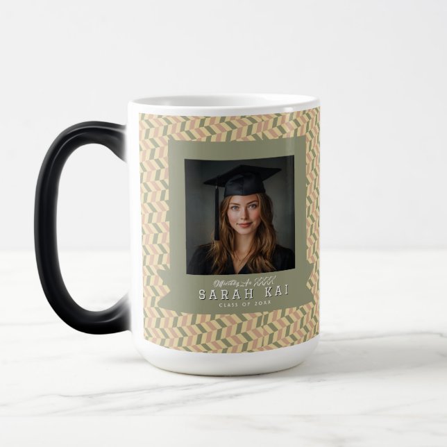 Bold Abstract Pattern Phd Grad Color Morph Mug (Left)