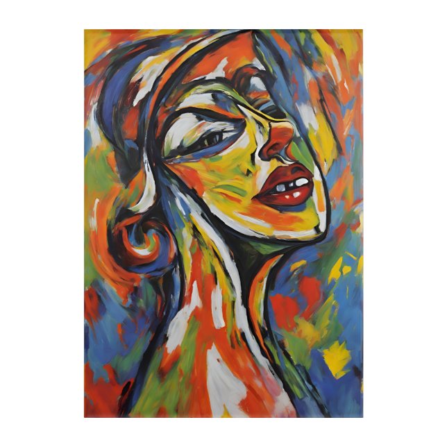 Bold Abstract Portrait - Expressionism Acrylic Print (Front)