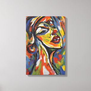 Bold Abstract Portrait - Expressionism Art Canvas Print
