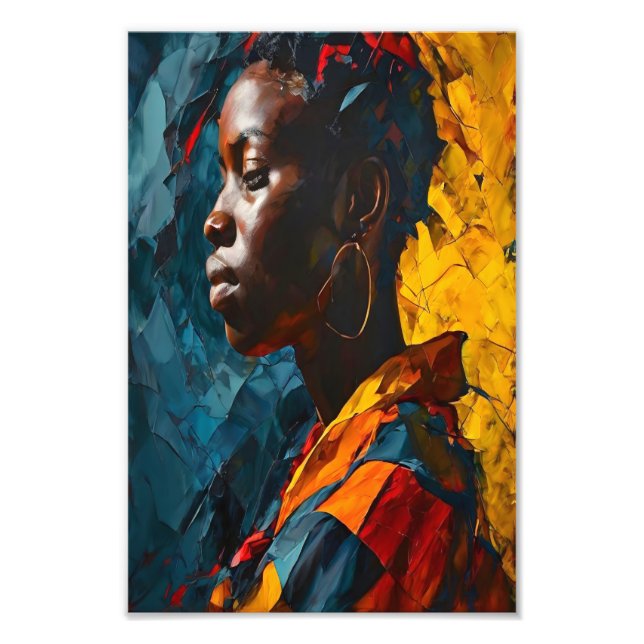 Bold Abstract Portrait Vibrant Expressionism Art Photo Print (Front)