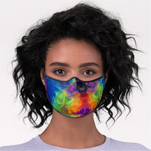 Bold Abstract Rainbow Prism Art Pattern Premium Face Mask