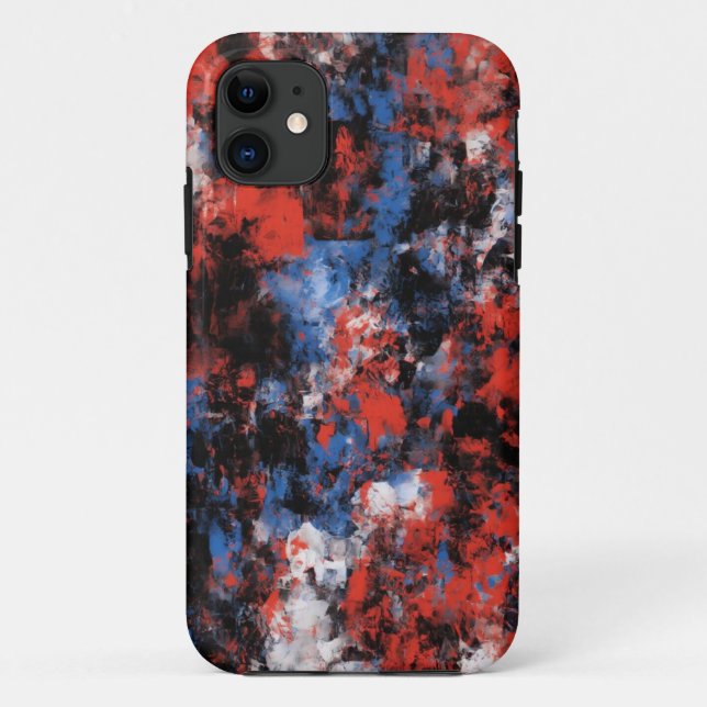 Bold Abstract Red & Blue iPhone 11 Case (Back)