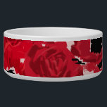 Bold Abstract Roses and Pretty Poppies Pet Bowl<br><div class="desc">This artwork was created with a bold,  floral aesthetic with roses and poppies and bright colors. DM with any design requests. Thanks!</div>