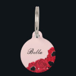 Bold Abstract Roses and Pretty Poppies Pet ID Tag<br><div class="desc">This artwork was created with a bold,  floral aesthetic with roses and poppies and bright colors. DM with any design requests. Thanks!</div>