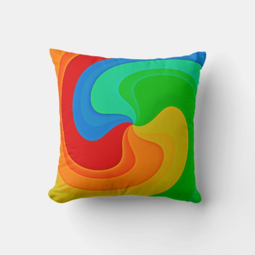 Bold Abstract Swirl Pillow in Vivid Colors