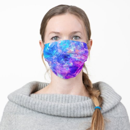 Bold Abstract Teal Rainbow Prism Art Pattern Adult Cloth Face Mask