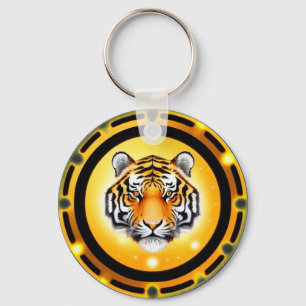 Bold Abstract Tiger Illustration Keychain