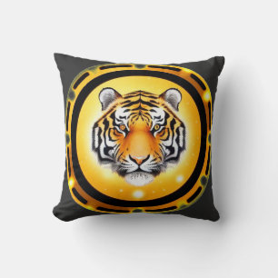 Bold Abstract Tiger Throw Pillow