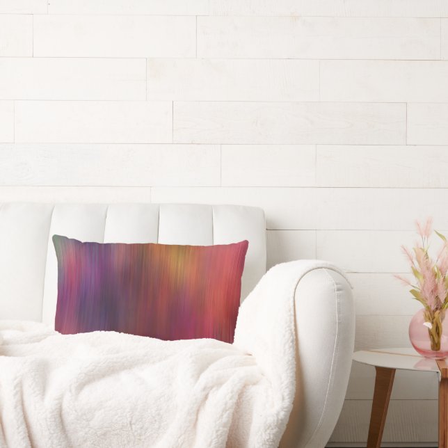 bold accent purple and magenta  artistic design lumbar pillow (Couch)
