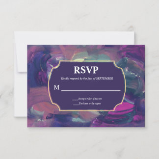 Bold Acrylic Painting RSVP Card
