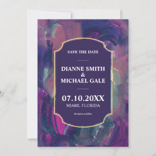 Bold Acrylic Painting Save the Date Invitation