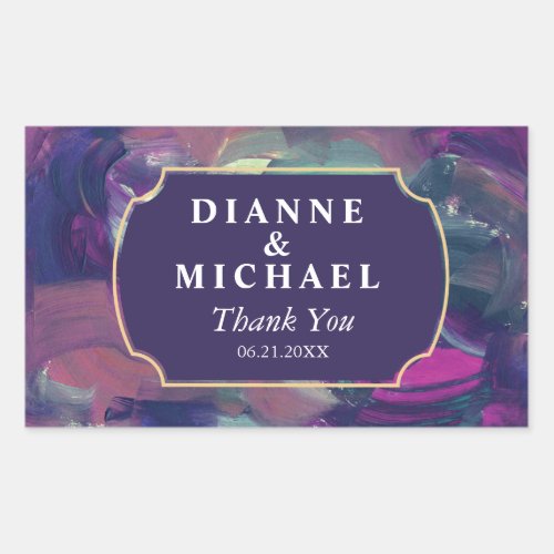 Bold Acrylic Painting Save the Date Rectangular Sticker