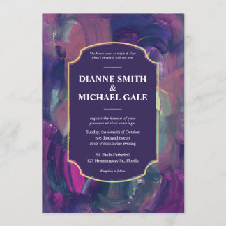 Bold Acrylic Painting Wedding Invitation
