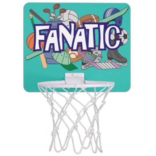 Bold Active Sports Fanatic Athletics Collage Mini Basketball Hoop