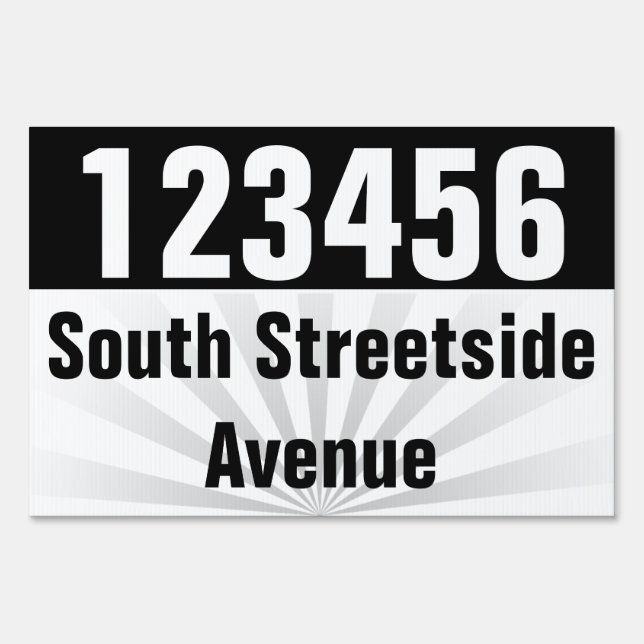 Bold Address/Lot/Street Number Yard Sign (Front)