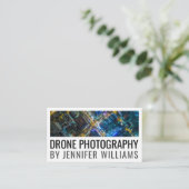 Bold Aerial Drone Photography Business Card (Standing Front)