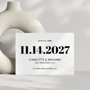 Bold Aesthetic Black and White Typography Modern Save The Date