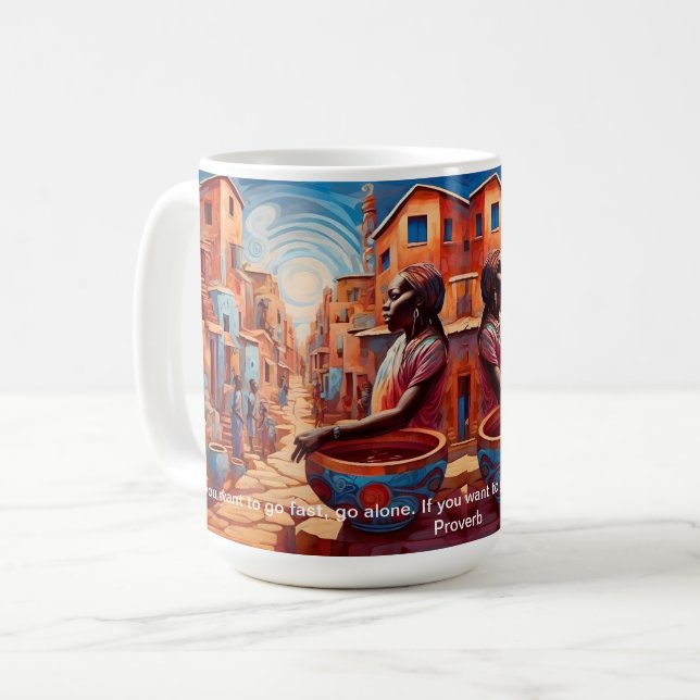 Bold African Abstract Art  African Proverbs  Coffee Mug (Front Left)