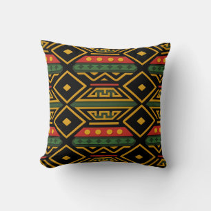Bold African Print Design Throw Pillow