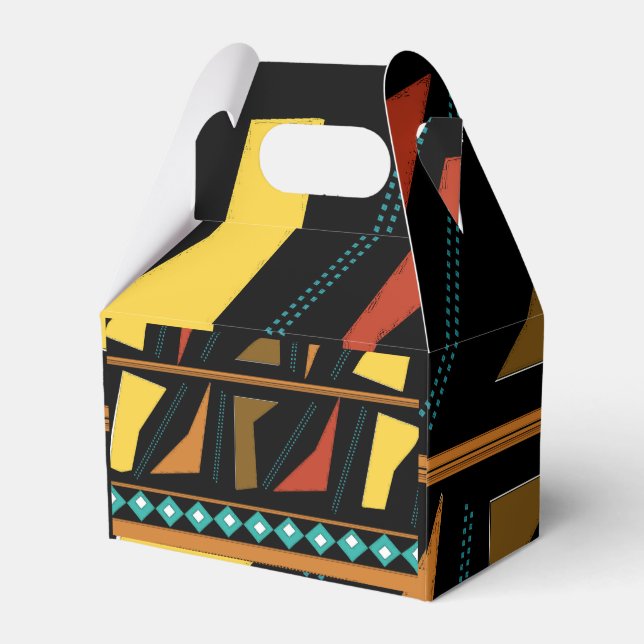 Bold African Print Favor Box (Back Side)
