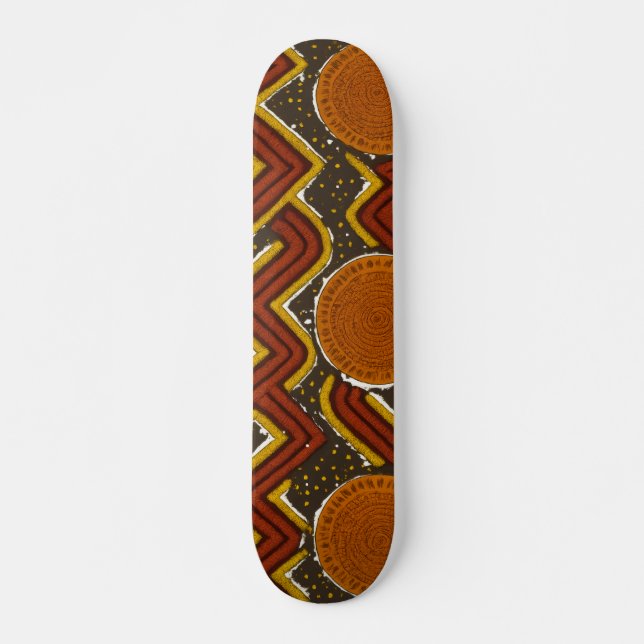 Bold African Print Skateboard (Front)
