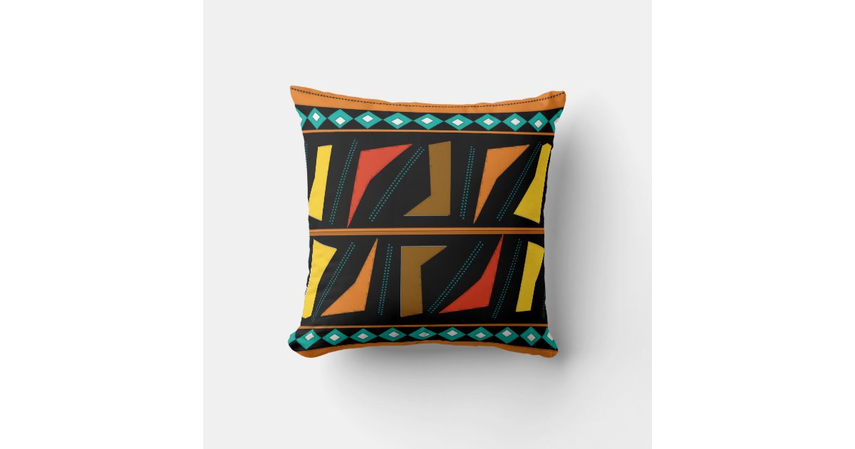Bold African Print Throw Pillow Zazzle