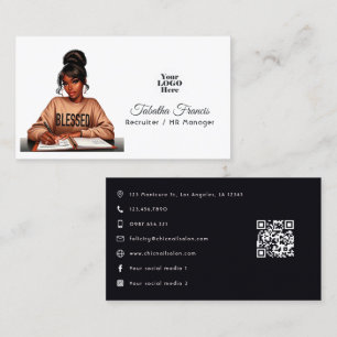 Bold Afro Black Woman Boss Empowerment Art Business Card