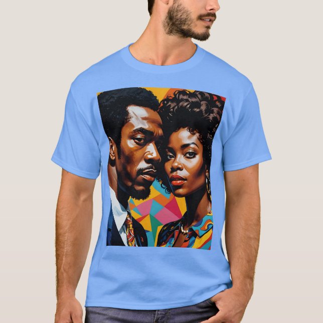 Bold Afrocentric Power Couple Tee (Front)