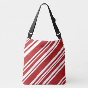 Bold All-Over-Print Red & White Peppermint Stripes Crossbody Bag