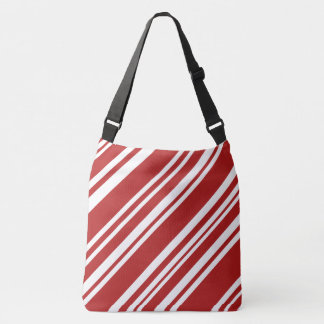Bold All-Over-Print Red & White Peppermint Stripes Crossbody Bag