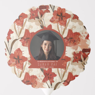Bold Amaryllis Petals Certified Teacher Balloon
