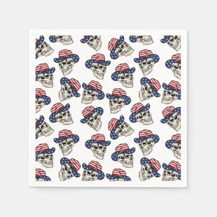 Bold American Cowboy Skull Napkins