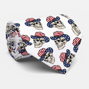 Bold American Cowboy Skull Neck Tie