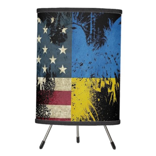 Bold American Ukrainian Eagle flag design Tripod L Tripod Lamp
