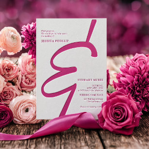 Bold Ampersand Modern Wedding Letterpress Invitation