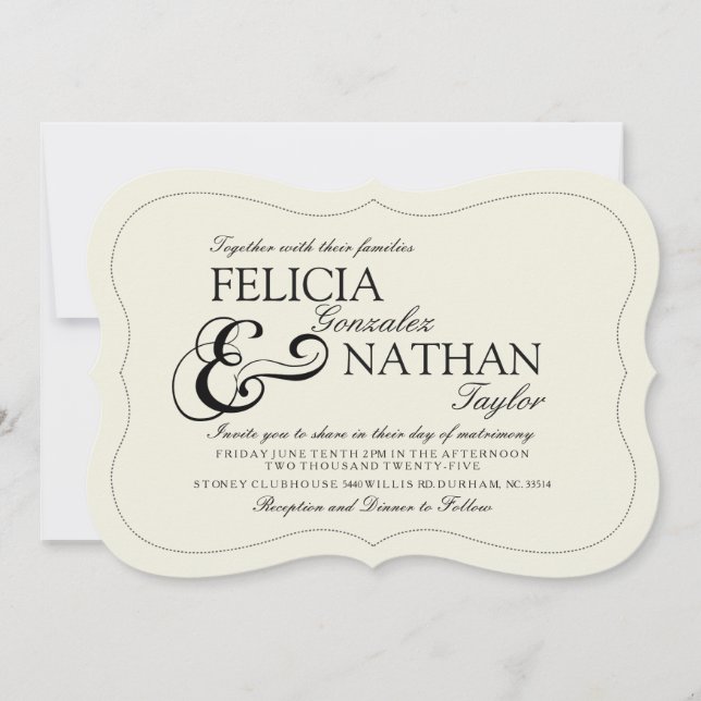Bold Ampersand Sandstone Color Wedding Invitation (Front)