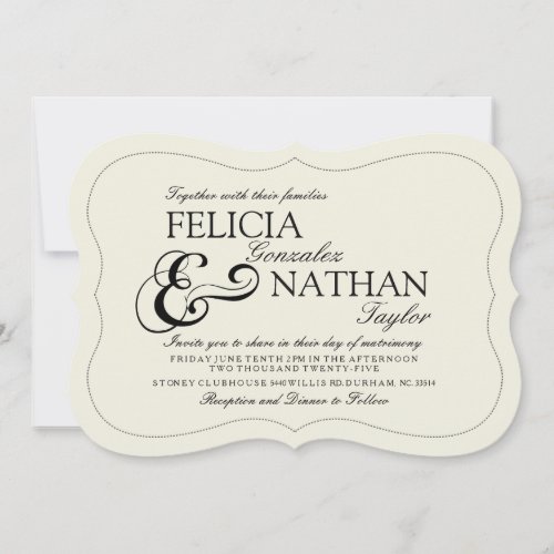 Bold Ampersand Sandstone Color Wedding Invitation