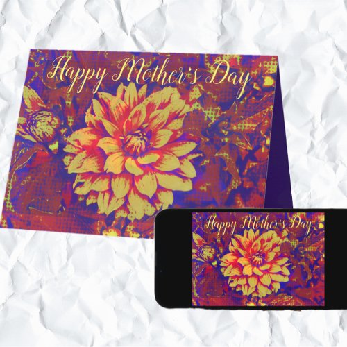 Bold and Beautiful Dahlia Mothers Day Card