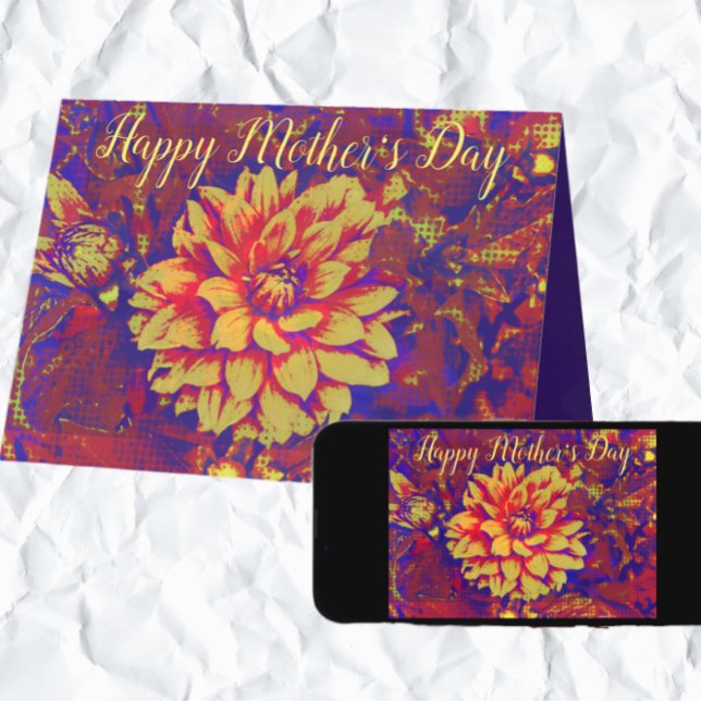 Bold and Beautiful Dahlia Mother's Day Card (Creator Uploaded)