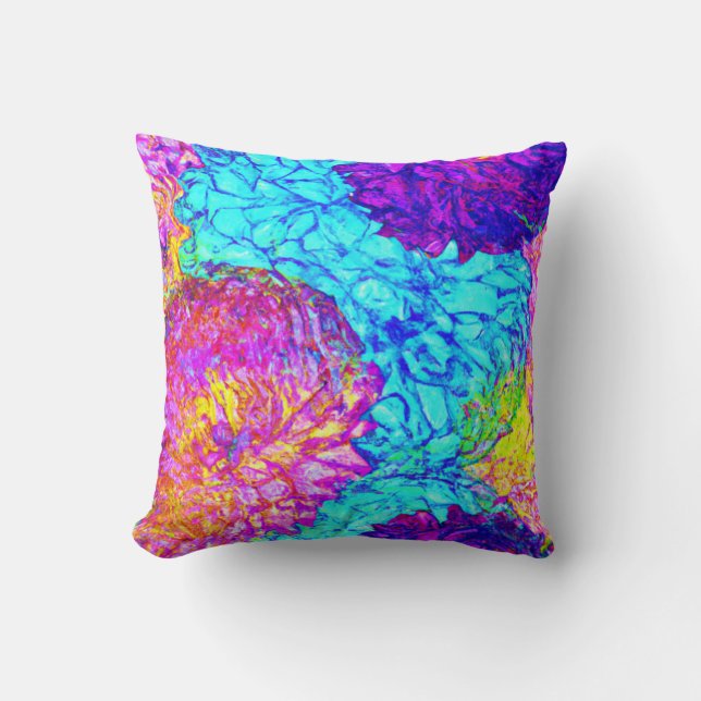 Bold and Beautiful Floral Patterns Art Throw Pillow (Front)